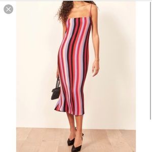 Reformation Rosalie slip dress in stripe